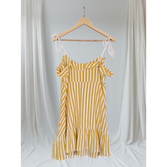Asos Maternity Sz 8 Marigold Striped Ruffle Sundress - Picture 2 of 3
